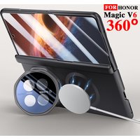 V6 Metal Lens Holder Magsafe Strong Magnetic Skin-friendly Feel Case For HONOR Magic V6 5G 2026 Slim Protective Matte Cover