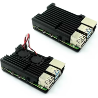 For Raspberry Pi 4 3 Model B 3B Plus Aluminum Case with Dual Cooling Fan Metal Shell Enclosure for RPI Raspberry Pi 4B 3B+ Model