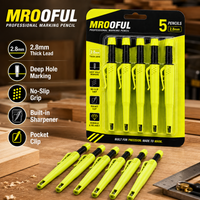 Coffret de crayons de charpentier professionnels de 2,8 mm, outil de marquage pour trous profonds, avec taille-crayon intégré, pour charpentiers et ingénieurs