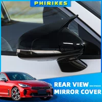 Car body side door rearview mirror cover ABS covered with carbon fiber pattern for KIA Stinger 2018-2022 2023