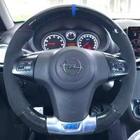 Braid Carbon Fiber Leather Steering Wheel Cover for Opel Corsa D OPC DIY Car Steering Wheel Cover Accessory