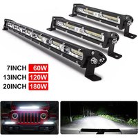 LED Work Light 7 Inch 14 Inch 20 Inch Ultra-thin Single Row LED Light Bar Suitable for Off-road 4X4 Je-ep Wrangler Jk Work Light