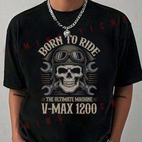 Born To Ride The Ultimate Machine Retro Biker T-Shirt Moto Riders Summer Men's Fashion Casual O-Neck Tops Tee 2026