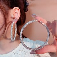 BLIJERY Sparkling Rhinestones Large Hoop Earrings Luxury Full Crystal Big Circle Earrings For Women Trend Wedding Paty Jewelry