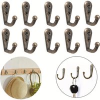 10PCS J‑Shaped Zinc Alloy Hook Wall Punch Hook with Screws Clothes Key Towel Hooks Universal Wall Hook for Bathroom Kitchen