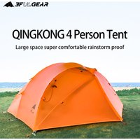 3F UL GEAR Qingkong 4 Tent Outdoor Camping Durable Tent Double Silicone Nylon Tent Waterproof Hiking Travel Mountaineering