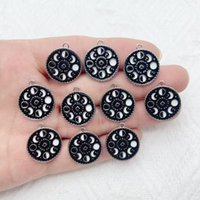 10pcs Moon Star Moon Phase Pendant DIY Handmade Accessories Alloy Keychain Pendant Necklace Earrings Pendant