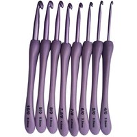 8Pcs Plastic Handle Aluminum Crochet Hooks Set Ergonomics Weave Knitting Needles Hooks For Sewing Crafts Stitching DIY 2.5-6.0mm