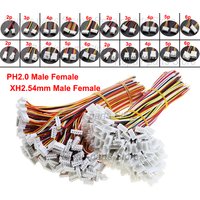10PCS PH2.0mm XH2.54mm Aerial Docking Terminal Wire 2/3/4/5/6P Male and Female Plug Connection Electronic Power Cord