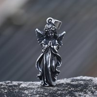 2023 New Stainless Steel Creative Angel Pendant Necklace For Man Women Trendy Banquet Street Casual Couple Lucky Gift