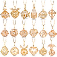 Mexico Chime High Quality Caller Zircon Necklace Essential Oil Diffuser Lockets Music Ball Cage Pregnant Woman Pendant Jewelry