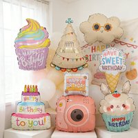 insCute ice cream cake foil balloon camera cloud children's birthday party scene decoration arrangement