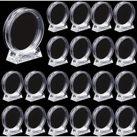 10pcs Transparent Challenge Coin Display Holders with Stands - Sleek, Durable Capsules for Commemorative Coins & Home Decor