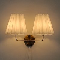 Retro Study Decorative Wall Lamp Master Bedroom Bedside Lamp Living Room Background Wall Light French Fabric Staircase Lamp