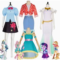 My Little Pony Cosplay Twilight Sparkle Applejack Fluttershy Celestia Dress Ladies Anime Halloween Custom Costume