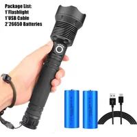 Rechargeable LED Flashlights 90000 Lumens Super Bright Zoomable Waterproof Flashlight with 3 Modes Powerful for Camping Hiking
