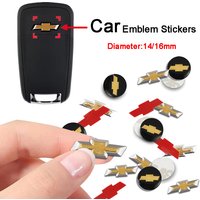 14/16mm Aluminum Car Emblem Key Sticker Accessories For Chevrolet Trax Camaro Aveo Cruze Sonic Silverado Captiva Equinox