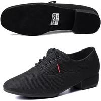 Male Latin Dance Shoes Men Salsa Jazz Dancing Boys Ballroom Modern Tango Shoes Black Mesh Soft Sole Man Training Sneakers 39-46