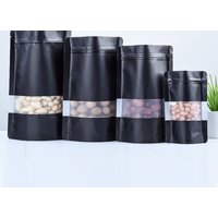 100pcs Black Metallized Moisture Proof Ziplock Bag Frosted Window Stand-up Pouch for Food Packaging Flour Feed