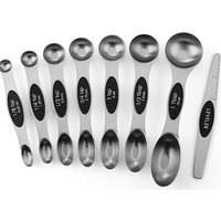Magnetic measuring spoon set, double-sided, stainless steel, suitable for seasoning cans, 8-piece set