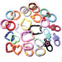 10pcs Random Colors Mix Heart Round Cat Shape Keychain Key Rings Lobster Clasps Hooks for DIY Keychains Making Accessories
