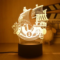 Luffy Zoro Chopper Hancock Anime LED Night Light One Piece Manga Acrylic Lamp Toys for Kids Birthday Gift Children Bedroom Decor