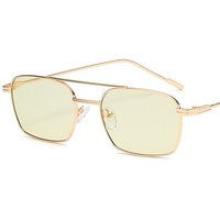 NIEUWE zonnebril Unisex dubbele straal Anti-UV-bril Persoonlijkheidsbrillen Eenvoud Sierlegering Frame zonnebril