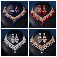 Miallo Bride Wedding Classic Necklace Earring Set Exquisite and Elegant for Ladies Suitable for Party Festivals