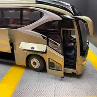 1:42 original factory Xiamen Kinglong passenger bus, Jinlong XML6129 Navigator bus alloy car model, collectible gift, toy