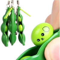 1-3Pcs Squeeze Bean Keychain Squishy Fidget Toy Portable Anti-Anxiety Boredom Buster Lockable Stress Relief Pendant For Adults