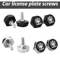 Car License Plate Bolts Chrome Screws Nuts for Maserati Granturismo Ghibli Spoiler GT LevanteGransport Quattroporte Gran Cabrio