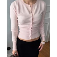 Pink Long Sleeve Knitted Cardigan Women Spring Simple Button Casual Jumper Shoujo Clothes Sweet Cute Preppy Style Sweater Top
