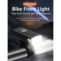 AliExpress USB Rechargeable Front Bike Light Power Display Bicycle Led Light Waterproof Bicycle Headlight Flashlight Cycling Accessories