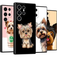 Yorkshire Terrier Dog Black Soft Phone Cover Case for Samsung Galaxy S20 S21 FE S23 Ultra S25 Edge S24 Plus