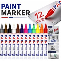 1/6/8/12Colors Paint Markers Artistic Creation DIY Graffiti Painting Glass Metal Stone Waterproof Permanent Water-Based Art Pen