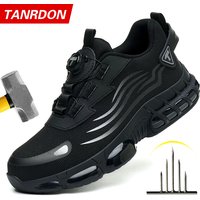 Rotary button new safety shoes for men, anti-impact and anti-piercing work shoes, fashionable men's sports shoes Tactical Boots