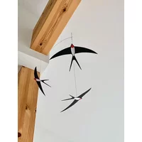 Danish Swallow Air Balance Pendant Silent Wind Chime Flying Bird Kindergarten Kids Room Living Room Interior Decoration Gift