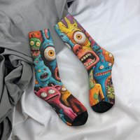 AliExpress NONE Print Men's Unisex Funny Mid-Calf Socks Vibrant Hiphop Graffiti Art Breathable Warm for Cycling Running Hiking & Outdoor