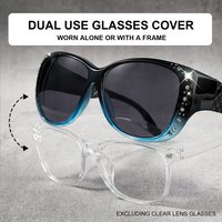 Rhinestone Fit Over Glasses Sunglasses Fashion Sun Glasses Fit Over GlitteringOversized Leopard Square Glasses