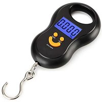 Black Electronic 50Kg 10g Hanging Scale LCD Digital Scale BackLight Fishing Weights Pocket Scale Luggage Scales