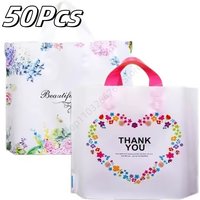 50Pcs Thick Plastic Thank You Gift Bag Wedding Birthday Party Candy Gift Packaging Bags Clothing Store Shopping Packaging Bag