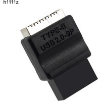 NEW Motherboard USB2.0 9Pin to Type E USB C Front Panel Header Type-E Key-A to 9-Pin Connector Riser Adapter 480Mbps for Desktop