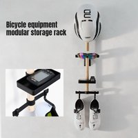 Support mural en bois pour équipement de vélo, pour casque, lunettes, montre et calendrier, sans perçage, pour la présentation