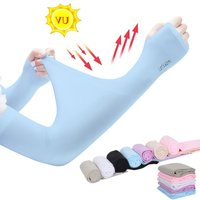 AliExpress NONE 1 Pair Ice Silk Sun Protection Arm Covers Unisex Elbow Cover Outdoor Cycling Running Fishing Driving Cool Anti-UV Arm Sleeves