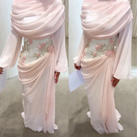 Customized Modern Style Chiffon Pattern Sequined Straight High Collar Long Dresses Bespoke Occasion High Quality