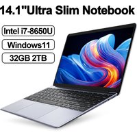 LENO HOT Ultra Slim 14.1" Laptop 32GB 2TB Windows 11 Intel Core i7 8650U Gaming Computer PC Gamer office Notebook 1920*1080 HD