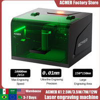 ACMER K1 Mini Tragbarer Laser-Gravierer Schneidemaschine DIY-Design Markierungsmaschine für Farbpapier Holz Glas Acryl Maschine für Anfänger