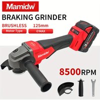 Mamidw 125mm Brushless Electric Angle Grinder Cordless Polishing Machine for 18V Battery, No Battery