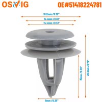30pcs OE#51418224781 51410407983 51430141025 Door Trim Panel Retainer Clips Rivet Gray, Side Panel Clip Fit for BMW