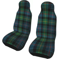 Customized Plaid Tartan Green Universal Car Seat Covers Fit for Cars Trucks SUV or Van Texture Auto Seat Cover Protector 2 PCS